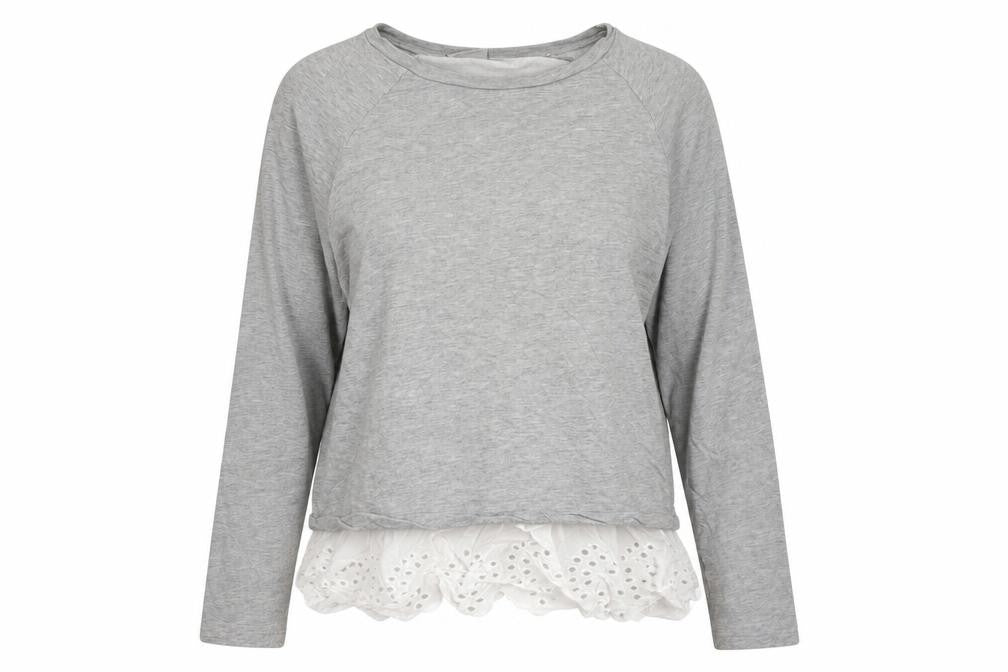 Only Womens Grey  Cotton Pullover Sweatshirt Size S  Pullover