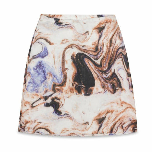SHEIN Womens Orange Geometric Polyester A-Line Skirt Size S