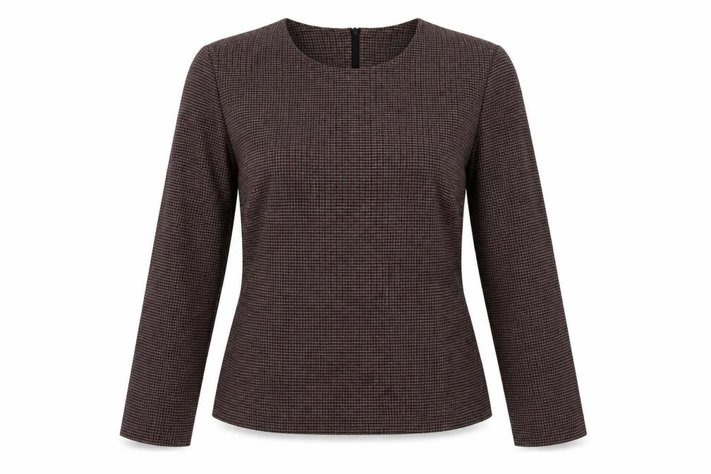 zaar Womens Purple Crew Neck Check Polyester Pullover Jumper Size L