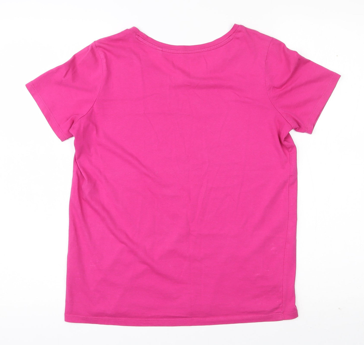 NEXT Womens Pink  100% Cotton Basic T-Shirt Size 6 Round Neck