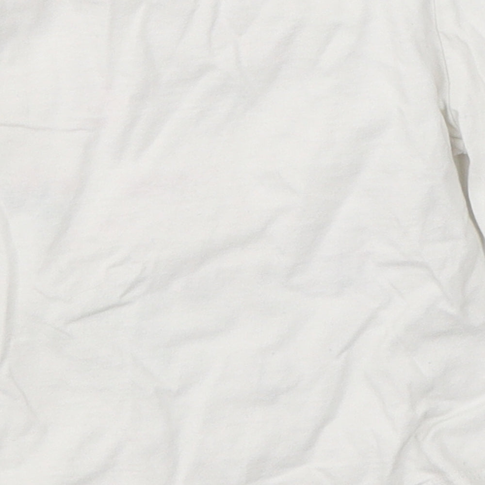 Mini Club Girls White  Cotton Basic Casual Size 9-12 Months Round Neck  - Flowers