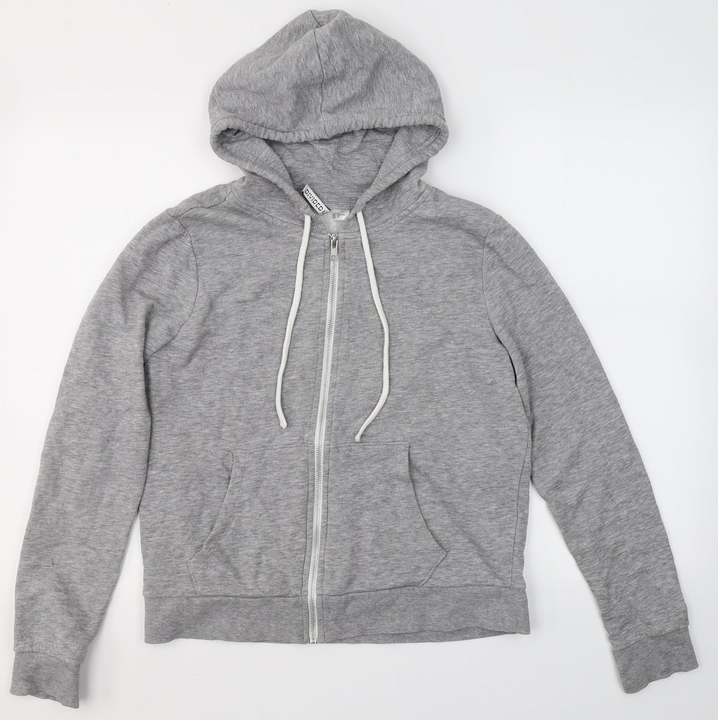 Divided by H&M Womens Grey Round Neck  Cotton Full Zip Jumper Size M