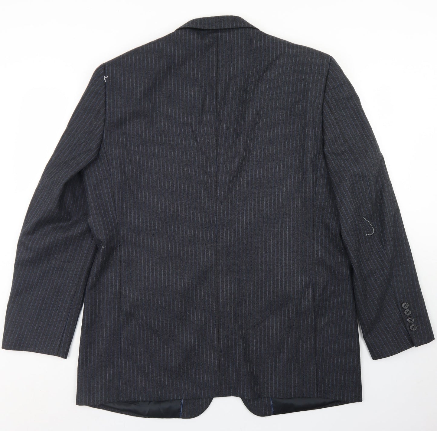 Brook Taverner Mens Grey Striped Wool Jacket Blazer Size 44