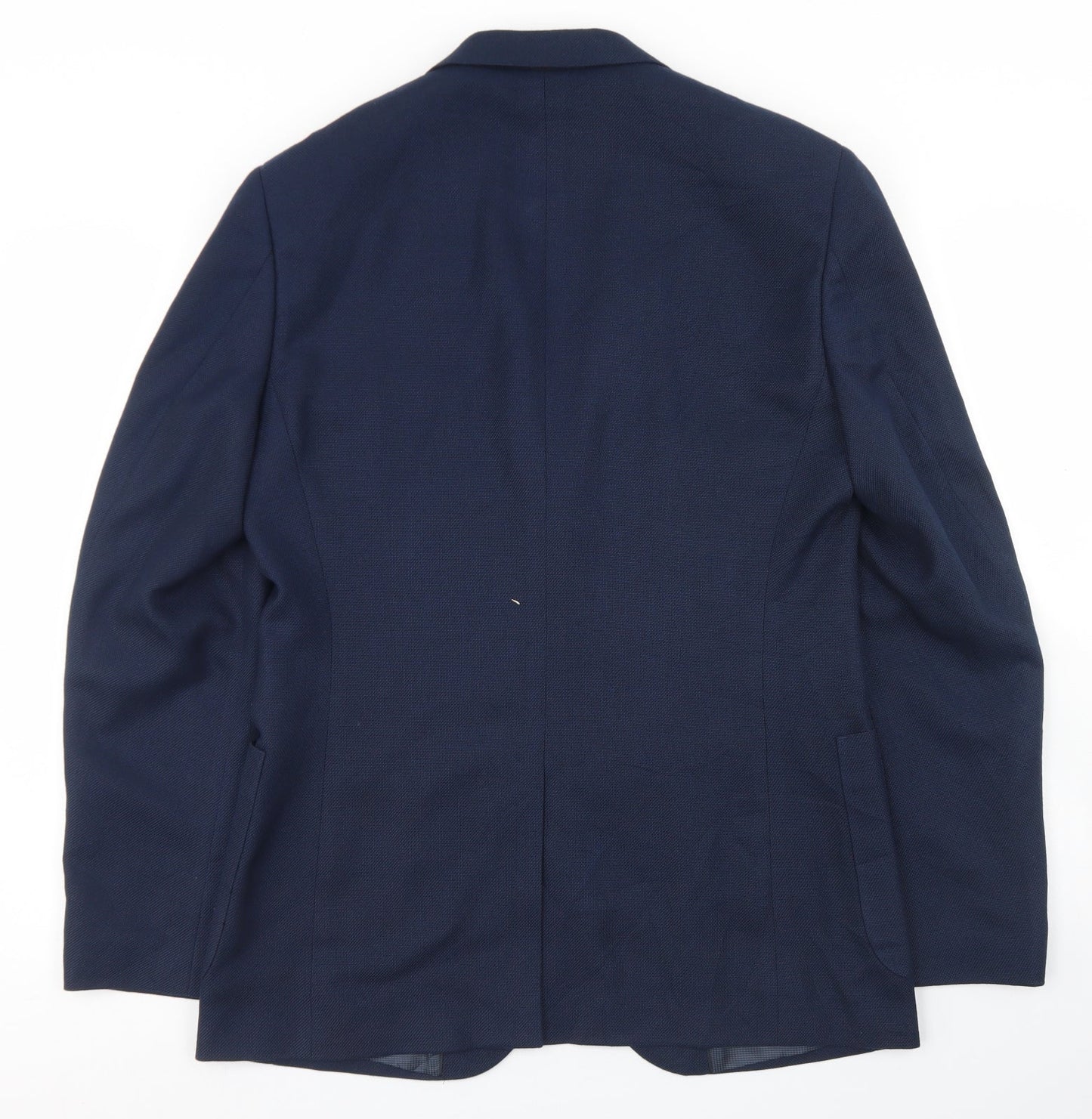 Preworn Mens Blue  Polyester Jacket Blazer Size 36