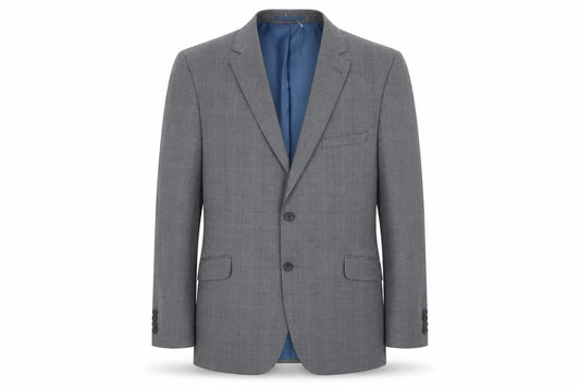 Taylor & Wright Mens Grey Plaid Polyester Jacket Blazer Size 46