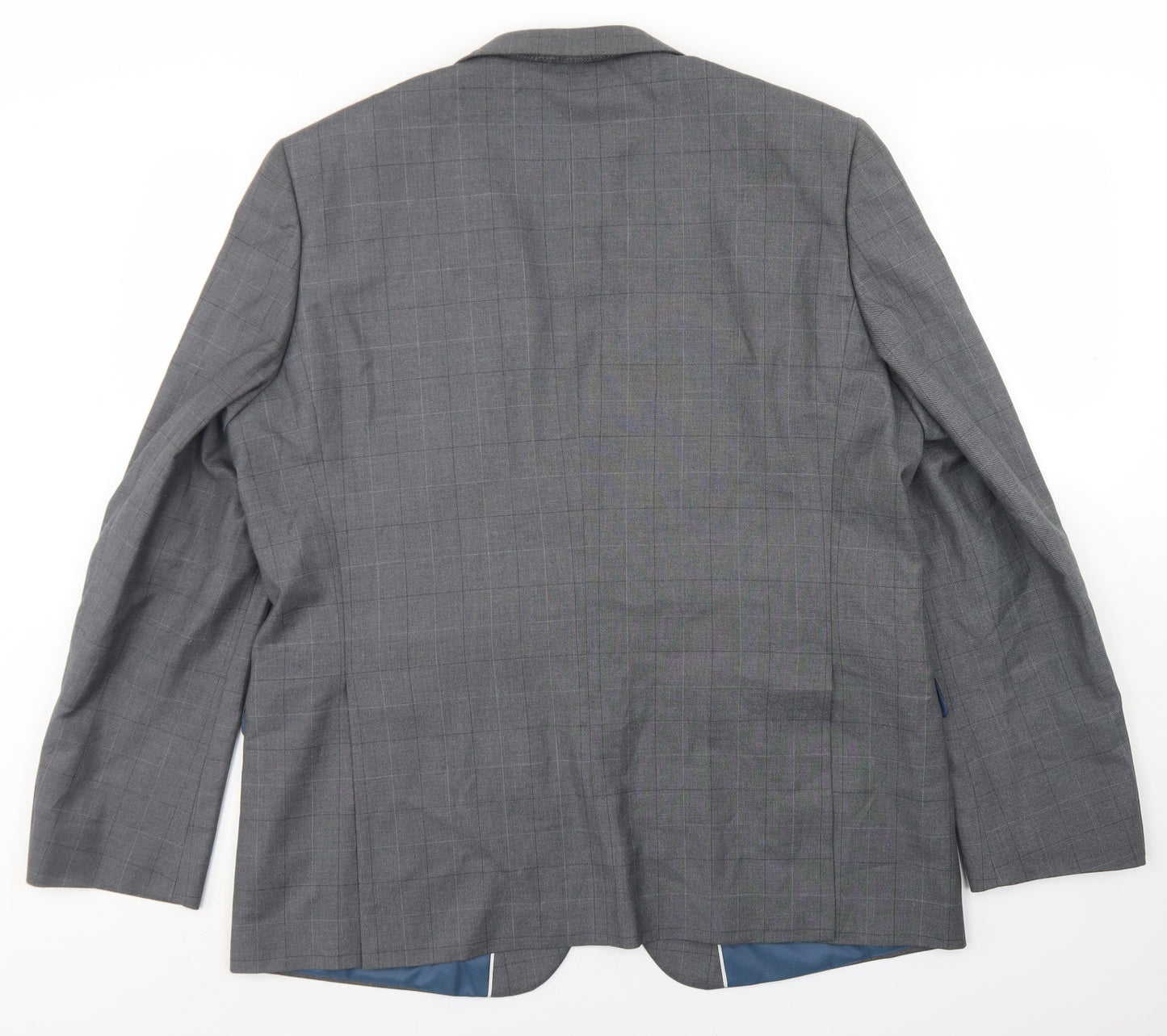 Taylor & Wright Mens Grey Plaid Polyester Jacket Blazer Size 46