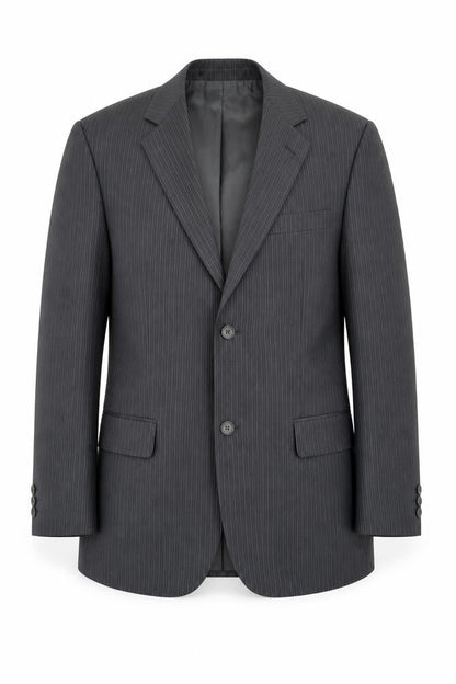 George Mens Grey Striped Polyester Jacket Blazer Size 38