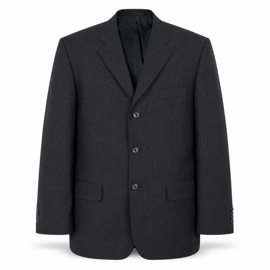 F&F Mens Black Striped Polyester Jacket Blazer Size 44