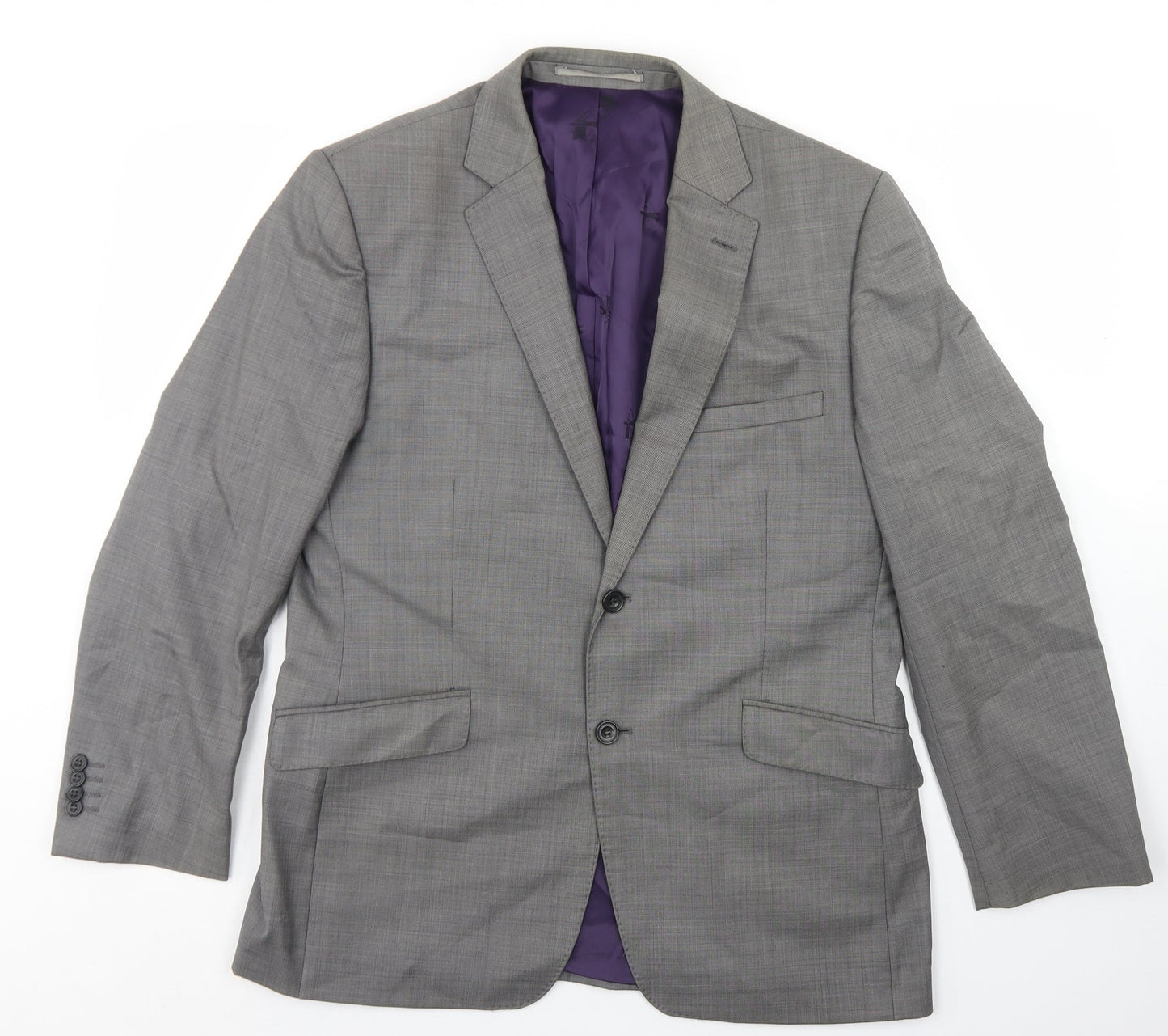 Paul Costelloe Mens Grey  Polyester Jacket Blazer Size 40
