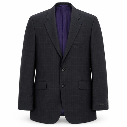 Jack Reid Mens Grey Plaid Polyester Jacket Blazer Size 42