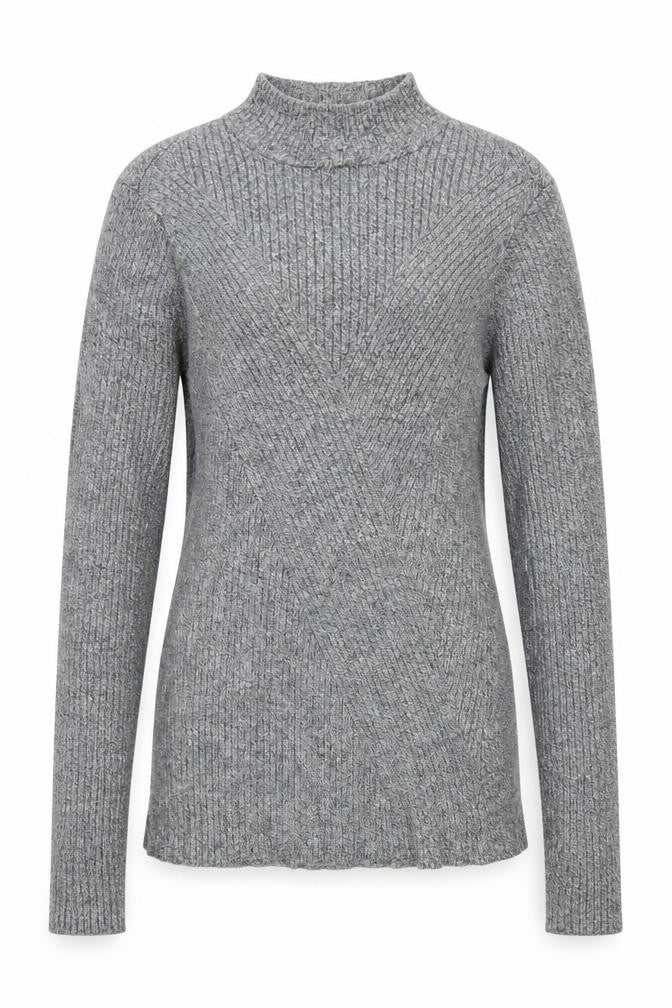 H&M Womens Grey Mock Neck  Viscose Pullover Jumper Size S