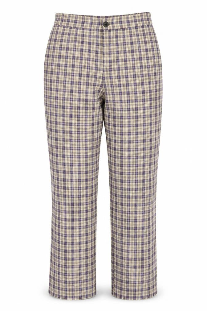 SheIn Womens Blue Plaid Polyester Dress Pants Trousers Size M L28 in Regular Button