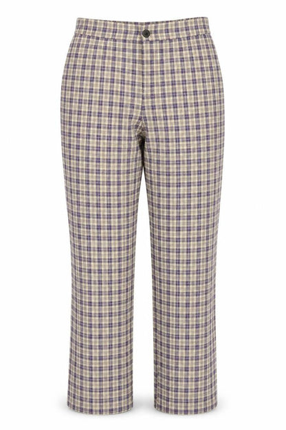 SHEIN Womens Blue Plaid Polyester Dress Pants Trousers Size M L28 in Regular Button