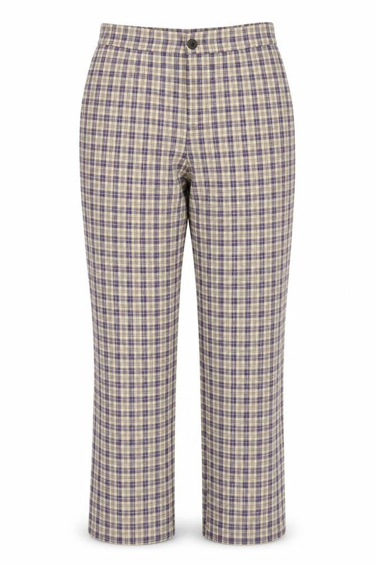 SHEIN Womens Blue Plaid Polyester Dress Pants Trousers Size M L28 in Regular Button