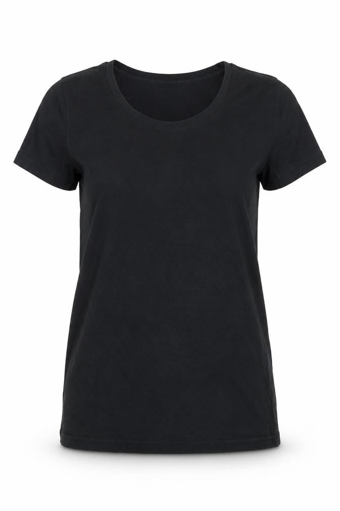 Reebok Womens Black  Cotton Basic T-Shirt Size S Crew Neck