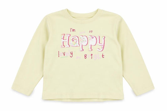 St Bernard Girls Yellow  Cotton Basic T-Shirt Size 12-18 Months Round Neck