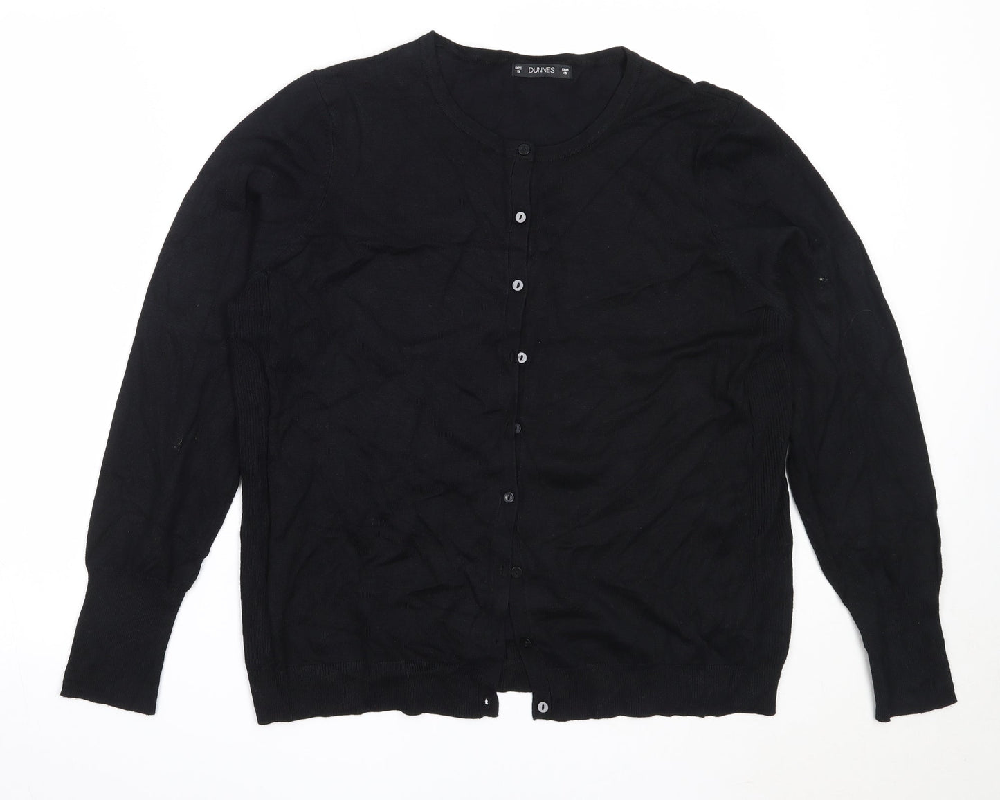 Dunnes Stores Womens Black Round Neck  Viscose Pullover Jumper Size 18