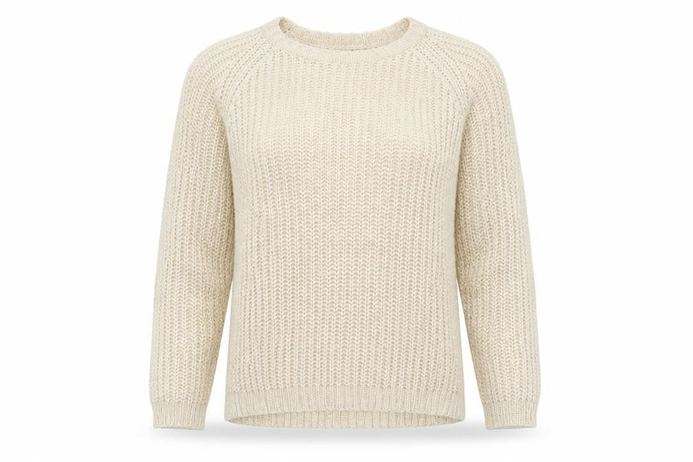 Atmosphere Womens Ivory Round Neck  Acrylic Pullover Jumper Size 10