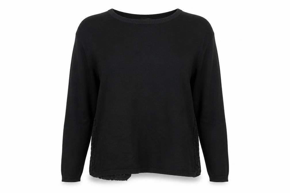 NEXT Womens Black Round Neck  Cotton Pullover Jumper Size 12