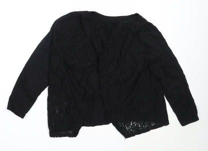 Next Womens Black Round Neck  Cotton Pullover Jumper Size 12