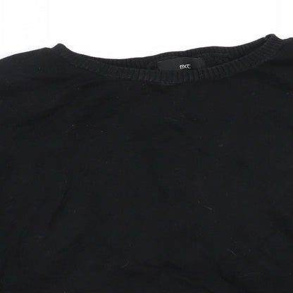 Next Womens Black Round Neck  Cotton Pullover Jumper Size 12