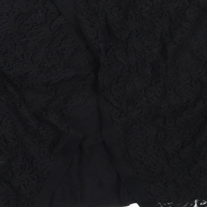 Next Womens Black Round Neck  Cotton Pullover Jumper Size 12