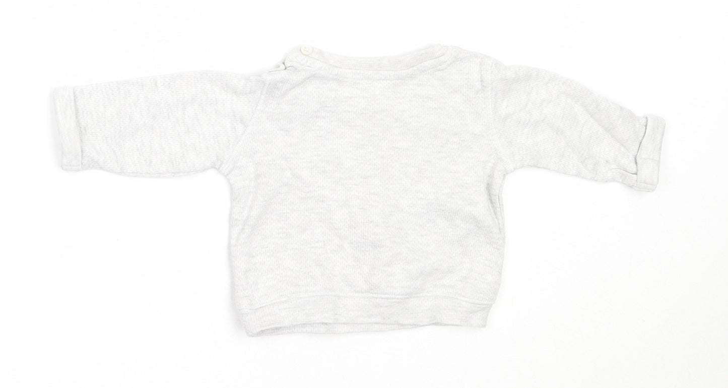 Matalan Boys Grey  Cotton Pullover Jumper Size 0-3 Months