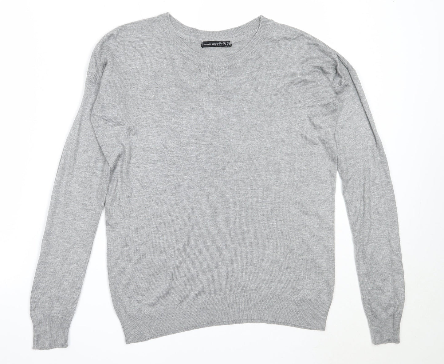 Atmosphere Womens Grey Round Neck  Acrylic Pullover Jumper Size 8