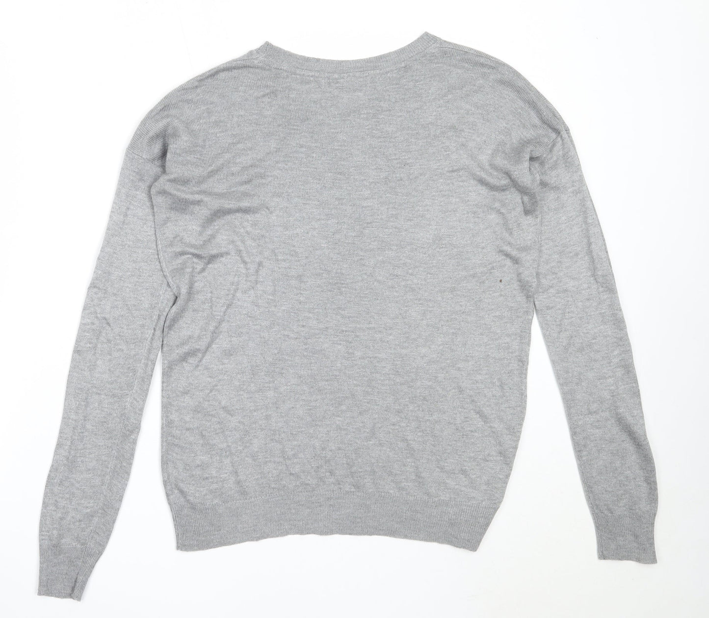 Atmosphere Womens Grey Round Neck  Acrylic Pullover Jumper Size 8
