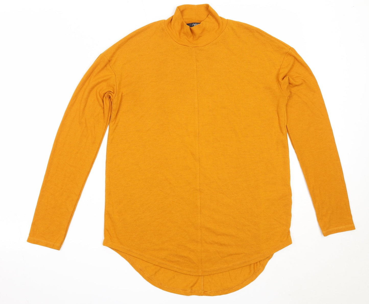 NEXT Womens Yellow High Neck  Viscose Pullover Jumper Size 6