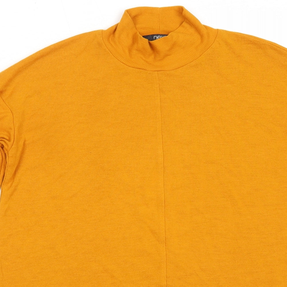 NEXT Womens Yellow High Neck  Viscose Pullover Jumper Size 6