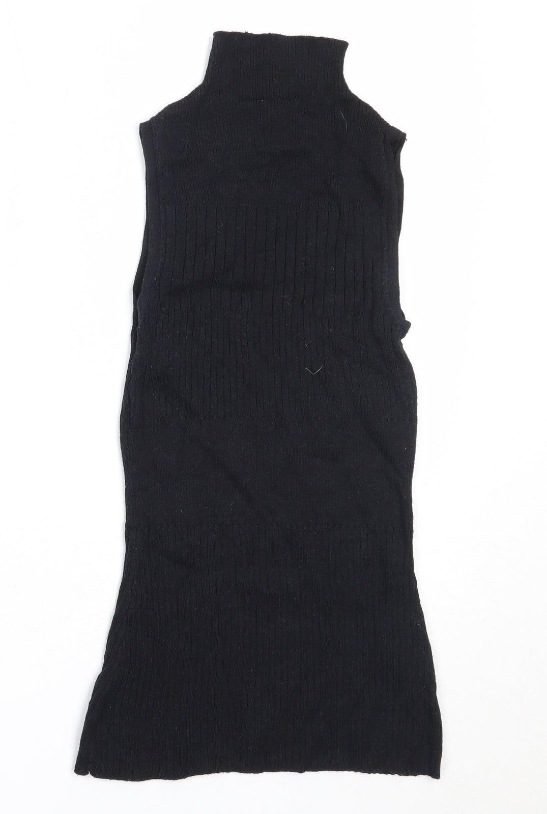 River Island Womens Black High Neck  Viscose Vest Jumper Size 8