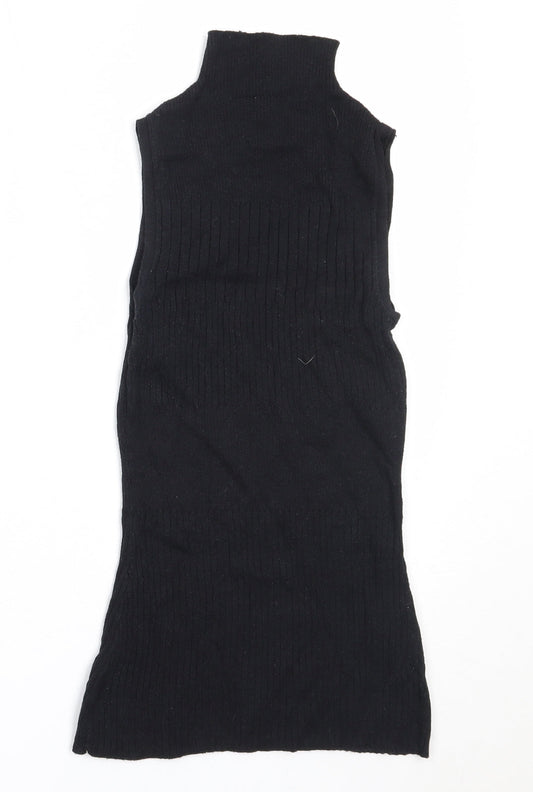 River Island Womens Black High Neck  Viscose Vest Jumper Size 8