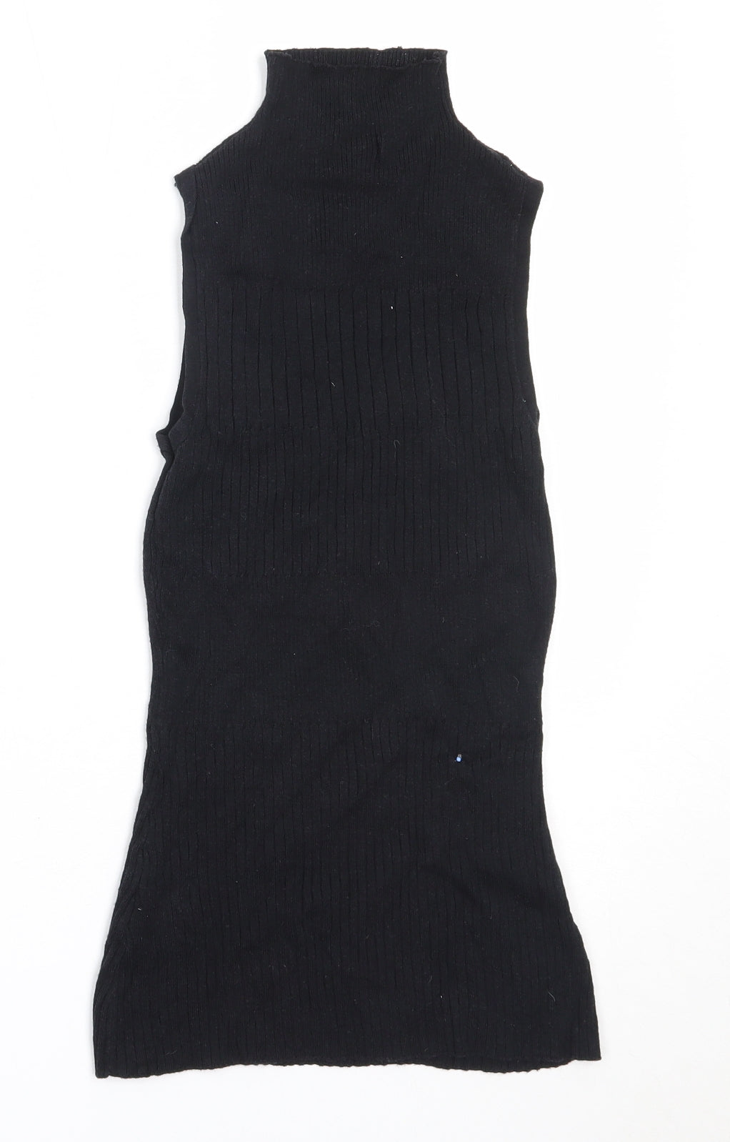 River Island Womens Black High Neck  Viscose Vest Jumper Size 8