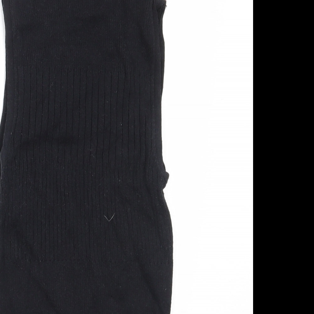 River Island Womens Black High Neck  Viscose Vest Jumper Size 8