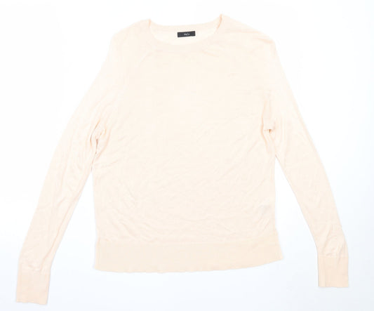 M&Co Womens Pink Round Neck  Viscose Pullover Jumper Size 10