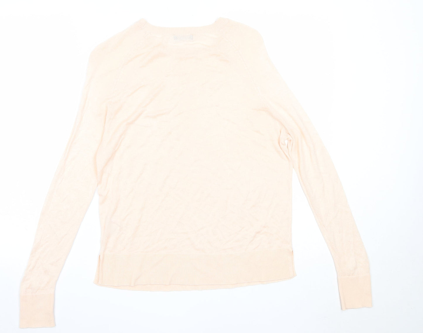 M&Co Womens Pink Round Neck  Viscose Pullover Jumper Size 10