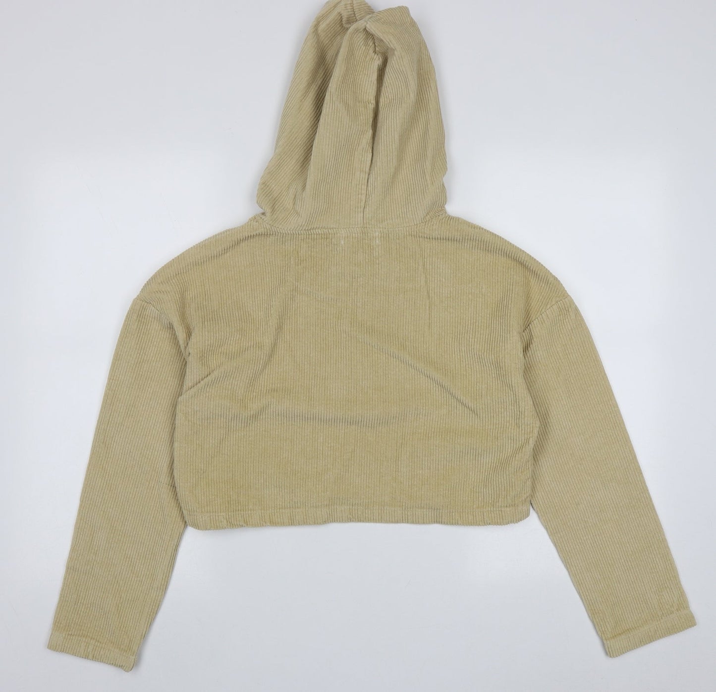 PRETTYLITTLETHING Womens Beige  Cotton Pullover Hoodie Size 4  Pullover