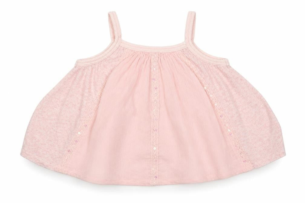 NEXT Girls Pink Geometric Polyester Basic Tank Size 3 Years Square Neck Pullover - Sequin detail