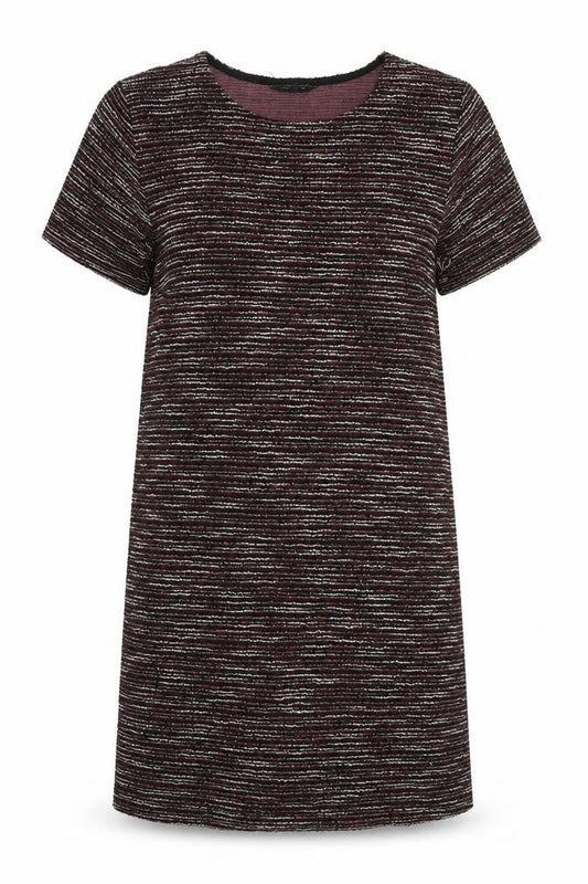 New Look Womens Red Striped Polyester T-Shirt Dress  Size 16  Crew Neck Pullover
