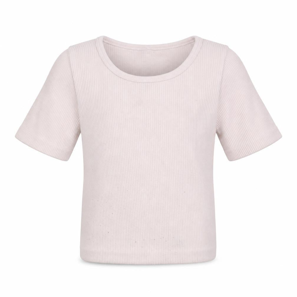 Dunnes Stores Girls Pink  Nylon Basic T-Shirt Size 8-9 Years Crew Neck Pullover