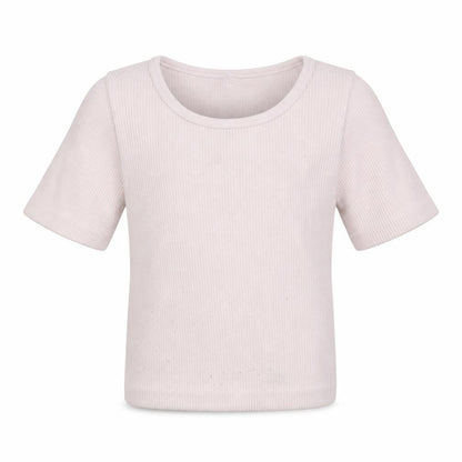 Dunnes Girls Pink  Nylon Basic T-Shirt Size 8-9 Years Crew Neck Pullover