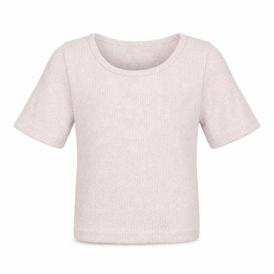 Dunnes Girls Pink  Nylon Basic T-Shirt Size 8-9 Years Crew Neck Pullover