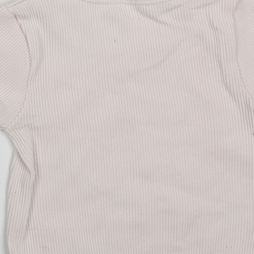 Dunnes Stores Girls Pink  Nylon Basic T-Shirt Size 8-9 Years Crew Neck Pullover
