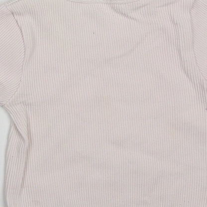 Dunnes Girls Pink  Nylon Basic T-Shirt Size 8-9 Years Crew Neck Pullover
