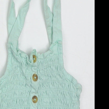 Pep&Co Girls Green  Cotton Basic Tank Size 5-6 Years Square Neck Pullover