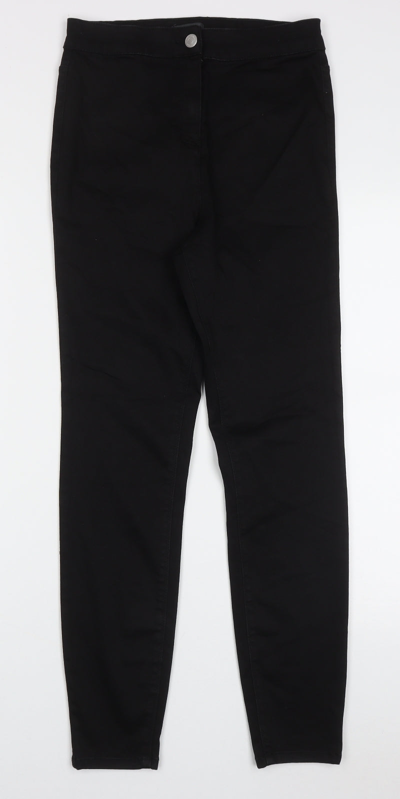 Papaya Womens Black  Cotton Skinny Jeans Size 10 L28 in Regular Button