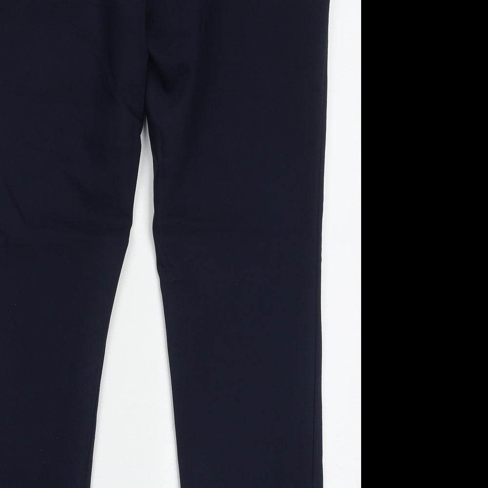 Stradivarius Womens Blue  Polyester Trousers  Size 12 L25 in Regular Hook & Eye