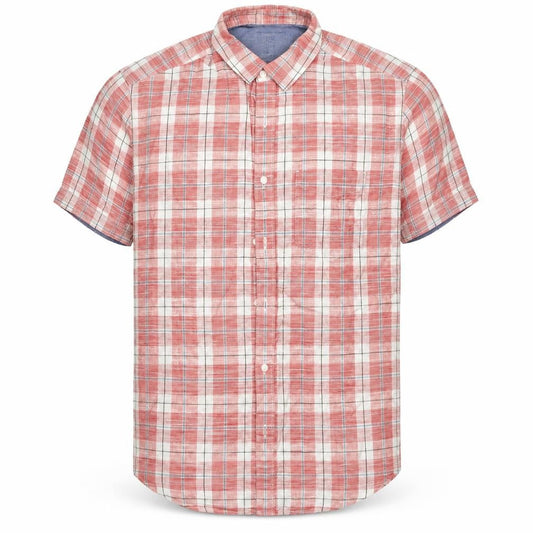 Marks & Spencer Mens Red Check Cotton  Button-Up Size M Collared Button