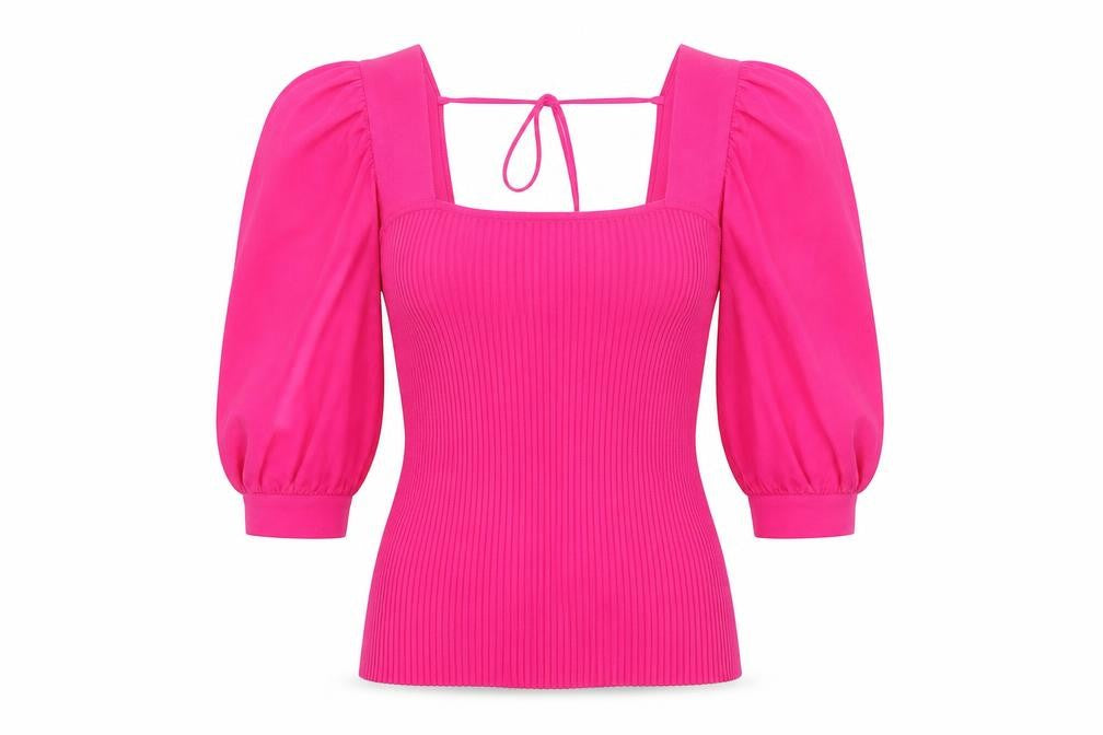 NEXT Womens Pink Square Neck  Viscose Pullover Jumper Size 8